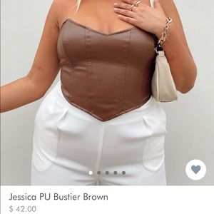 Jessica PU bustier brown size 4